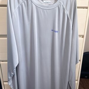 Columbia Cream Long Sleeve with Blue Logo